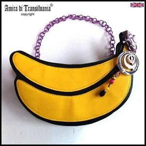 fashion bag hand handle shoulder vinyl leather luxury brand chain pop art banana - Picture 1 of 24