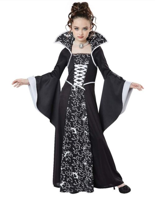 Vampiro Real Infantil - Vestido Halloween para meninas gótico - 4