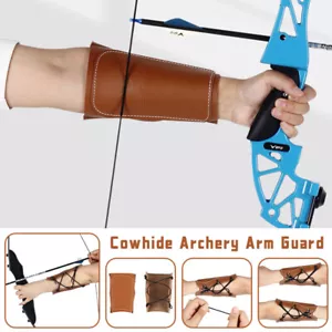 Cowhide Leather Archery Arm Guard Handguard Hunting Arm Restraint Outdoor Sport. - Picture 1 of 12