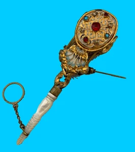 Großer Tussie Mussie Posey Posy Halter mit Emaille und Paste Steine (#J1304) - Bild 1 von 4
