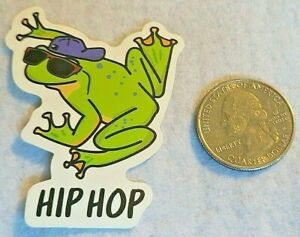 Frog Hip Hop With Hat and Glasses Multicolor Super Cute Sticker Decal Music Gift