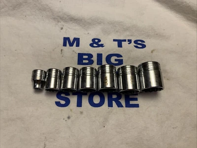 1996 Snap-on Tools USA 3/8" Drive 12pt 7pc 5/16"-7/8" Chrome Socket Set F Series - Image 1 of 4