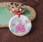 Chinese porcelain necklance-pink peony