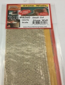 Chooch (HO/N Scale) #8260 Flexible Cut Stone SMALL Stone Wall, 12" x 3-3/8" - Picture 1 of 6