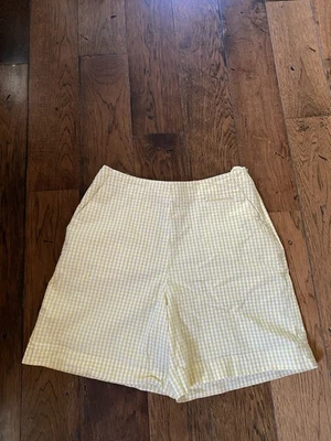 Pantalones Cortos Talbots Mujer 10 Multi Amarillo Estampado a Cuadros Mezcla de Algodón Años 90’s Vintage Foto 1 de 4