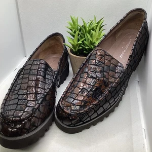 Donald J Pliner Rio 66 Leder-Halbschuhe Schlangenmuster braun kupferfarben Größe 10M Damenschuh - Bild 1 von 12