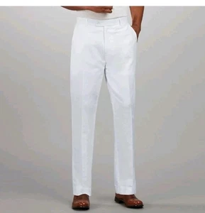 Pantalones de vestir Stacy Adams para hombre blancos 90 % lino talla 38 x 34 nuevos con etiquetas  - Imagen 1 de 14