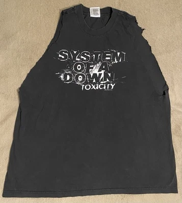 System Of A Down - "Toxicity" - Camisa Negra 2002 Talla XL Sin Mangas De Colección Foto 1 de 4
