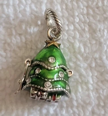 Dije colgante con bisagras de árbol de Navidad Brighton nuevo sin etiquetas retirado/descontinuado Foto 1 de 4