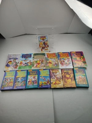 Winnie the Pooh VHS Lot of 14 Disney Classic Holliday Clamshell Tested Works - Image 1 of 4