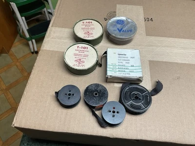 Лот из 8 винтажных металлических ленточных катушек для пишущей машинки - Underwood T-101 Electromatic - Изображение 1 из 4