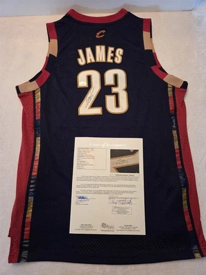 LEBRON JAMES signed CAVALIERS licensed rookie year jersey JSA COA FULL LOA - Image 1 of 4