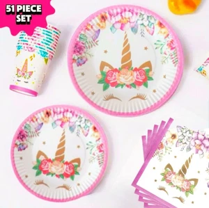 Unicornio Feliz Cumpleaños Papel Banner Globos Bunting Fiesta Decoración Unicornio  - Imagen 1 de 15