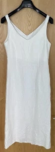 Linen Equipment Dress Size 12 UK White Straps Long Australia Spring Summer - Picture 1 of 20
