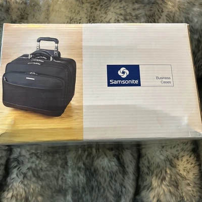 Samsonite Black Rolling Business Briefcase Carry On Laptop Travel Bag NEW - Image 1 of 4