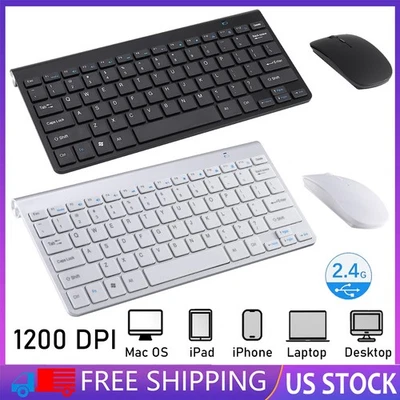 Wireless Keyboard & Mouse for Mac PC Wireless 2.4G USB Dual-Channel Connection - Image 1 of 4