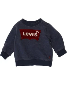 LEVI'S Bebé Niños Gráfico Sudadera Jersey 3-6 Meses Azul Marino RR18 - Imagen 1 de 4