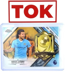 2018 Topps Chrome Premier League debut refractor dorado Sergio Agüero #PD-SA 43/50 - Imagen 1 de 2