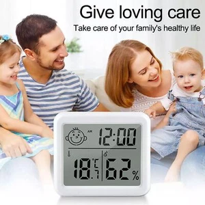 Mini Wecker Digital Tischuhr mit LCD Thermometer Hygrometer Temperaturmesser DE - Bild 1 von 12