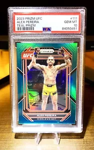 2023 UFC PANINI PRIZM ALEX PEREIRA TEAL PRIZM RC #111 ROOKIE #ED/49 PSA 10 GEM - Foto 1 di 2