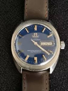 WATCHES OF SWITZERLAND SEAFARER COMPRESSOR AUTOMATIC WATCH BLUE AND CHROME DIAL - Picture 1 of 9