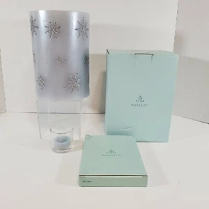 Partylite L2012 Silver Snowflake Wax Luminary With Nordic Ice Votive Candles - Picture 1 of 12