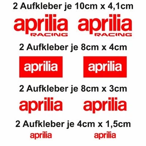 Aufkleber passend für Aprilia Auto Motorrad Roller RSV RS SR Racing Set 8x Rot - Bild 1 von 3