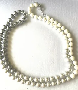 Charter Club Imitation Pearl Single Strand Necklace White Graduated Gray - Picture 1 of 4
