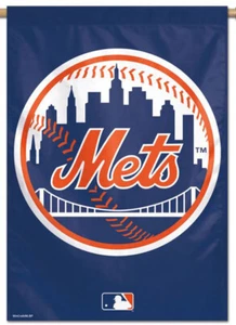 NEW YORK METS Skyline-Ball-Logo-Style Official MLB Team 28x40 WALL BANNER - Picture 1 of 1