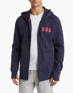 776BC x The Boys in the Boat USA Graphic Zip-Up Hoodie Large, NAVY - Picture 1 of 5