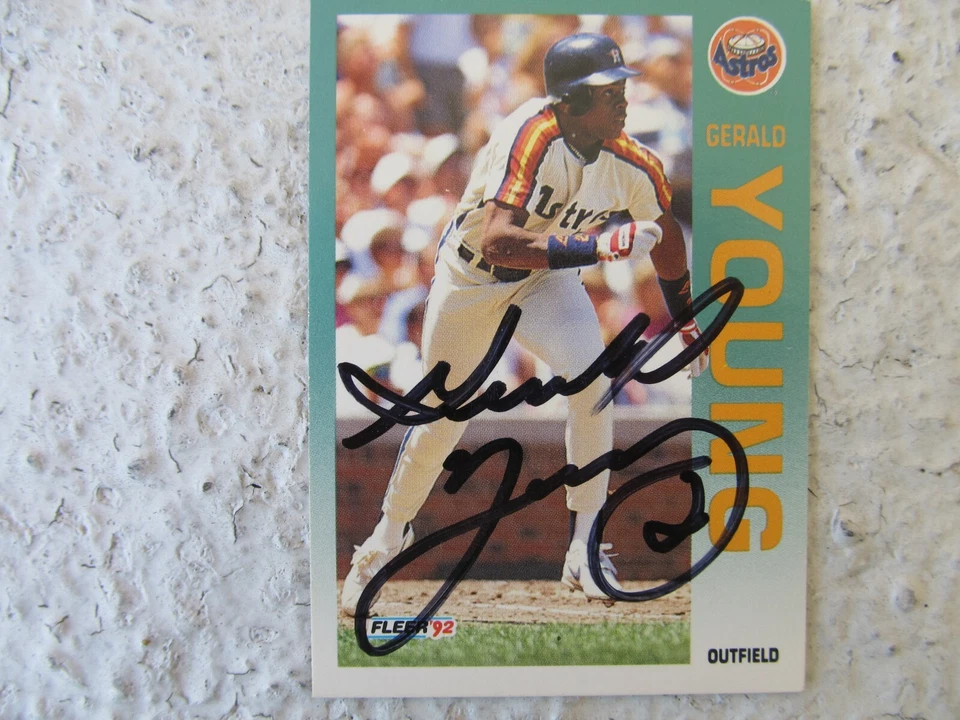 Astros Gerald Young Signed Autographed 1992 Fleer Mint - Image 1 of 1