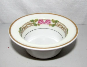 LIMOGES WM GUERIN & Co FRANCE PINK ROSE BORDER RAMEKIN DISH - Picture 1 of 7