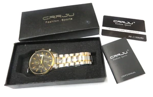 Men's CRRJU Stainless Steel Date Chronograph Waterproof Watch BRAND NEW - Picture 1 of 7