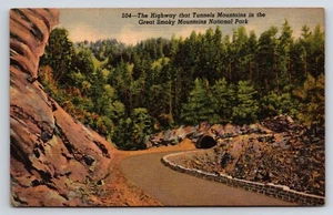 Postcard Gatlinburg, TN The Highway That Tunnels Mtns Great Smokey National Park - Picture 1 of 2