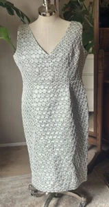 Tatyana Size 2X Gun Barrell Vintage Silver Metallic Pinup Pencil Dress - Picture 1 of 11