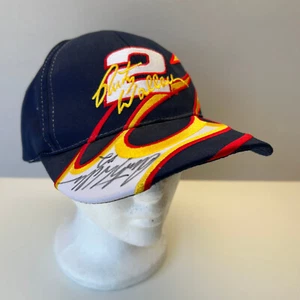 Vintage Rusty Wallace Autographed Nascar Strapback Dad Hat Chase Flames Blue - Picture 1 of 8
