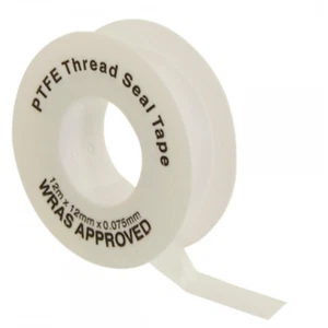 Teflon Threaded Sealing Tape Adhesive Plumbers Water Tight PTFE 12m 12mm 0.75mm - Picture 1 of 5
