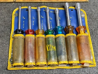 JUEGO DE DESTORNILLADOR DE TUERCAS RAE VINTAGE VACO SAE K7 EN BOLSA EE. UU. 🇺🇸7 PIEZAS Foto 1 de 4