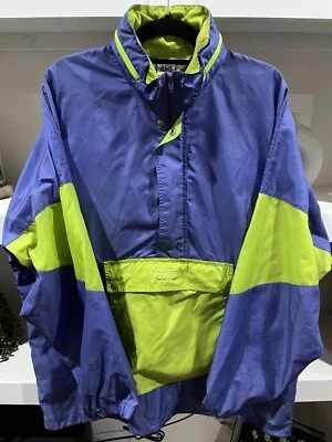 Asics Hooded 1/2 Zip Jacket Men’s XL Blue Green Training Running Top  - Image 1 of 3