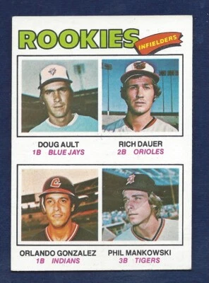 1977 TOPPS BASEBALL #477 ROOKIE INFIELDERS RICH DAUER .99 SH T427 - Image 1 of 2