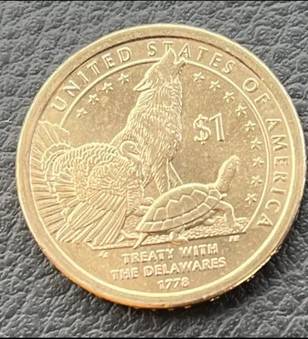 2013 - D $1 Sacagawea Coin - Treaty with the Delawares BU Cover