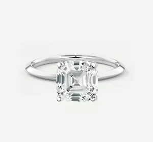 IGI F-G/VS 4 Ct Asscher Lab Created Grown Diamond Solitaire Ring 950 Platinum - Picture 1 of 2