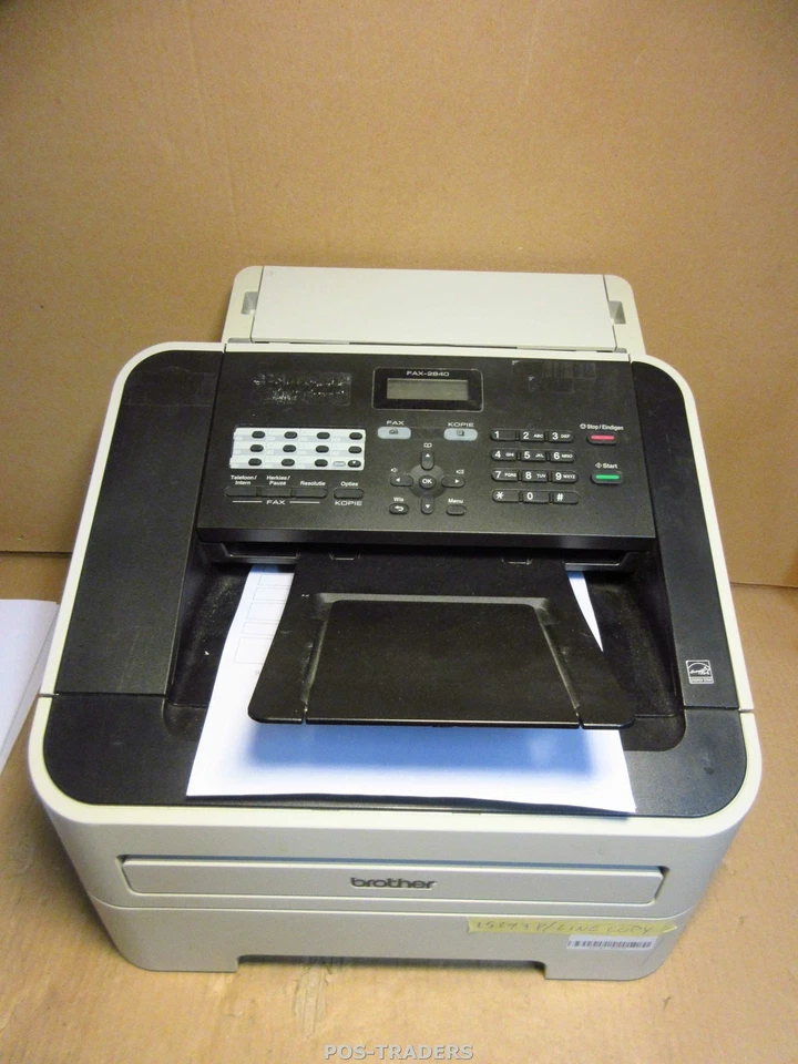 Brother FAX-2840 A4 Mono B/W Laser Fax Machine 15293 PRINTS - LINE ON COPY - Bild 1 von 4
