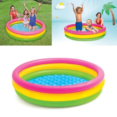 Intex Planschbecken Sunset Glow 147 cm - Regenbogen Babypool Kinderpool Pool - Bild 1 von 4