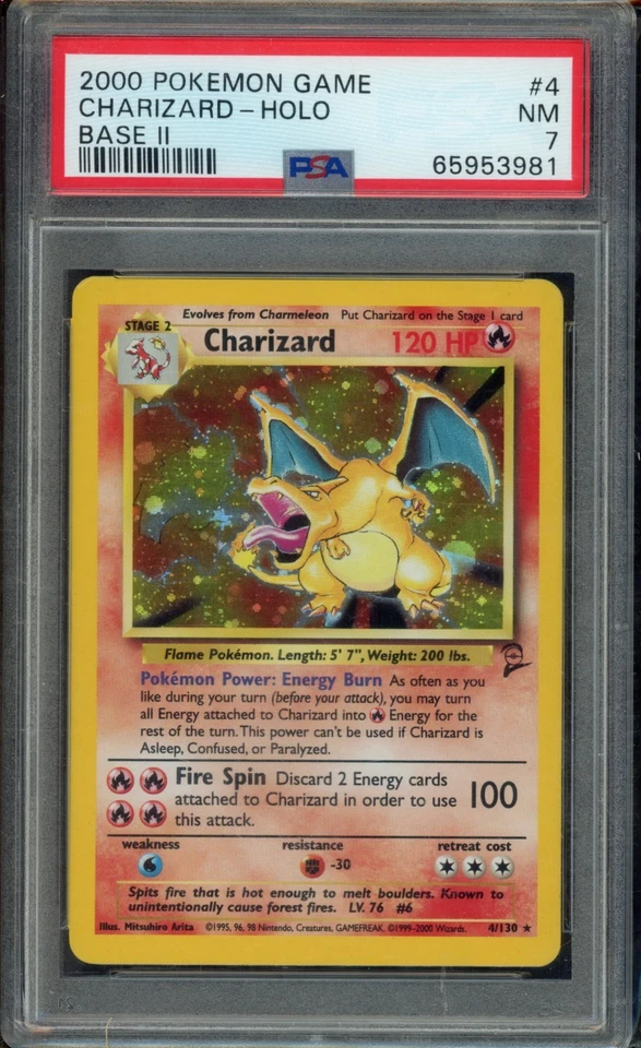 Charizard  1999 Pokemon Game Base II #4 TCG PSA 7 - Image 1 of 2