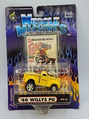 Muscle Machines 40 Willys PU Yellow Cartoons magazine 1:64 Mothers Polishes wax - Image 1 of 4