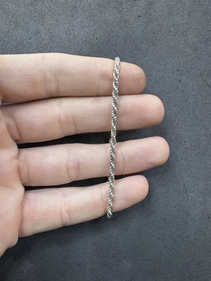 "Brazalete de cadena de cuerda 925 de plata de ley de 4,9 g de colección 6,75"" lote de joyas H" Foto 1 de 4