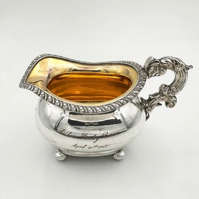 JARRA DE CREMA PLACA SHEFFIELD ANTIGUA GEORGE III c1815 INSCRIPCIÓN POSTERIOR Foto 1 de 4