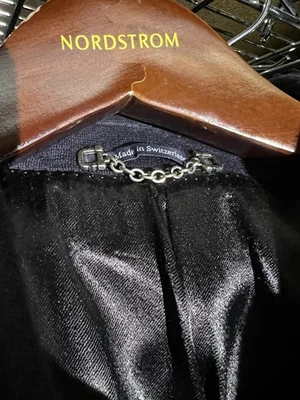 Gucci Peacock Coat Dark Blue 56R Made In Switzerland Outer Shell Wool & Acrylic - Image 1 of 4