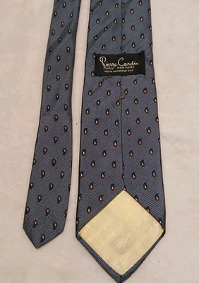 PIERRE CARDIN Corbata Vintage Gris Pizarra 54"x3" 100% Seda Diseñador de Lujo Foto 1 de 2
